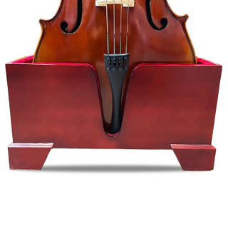 Music Cello Wooden Stand Burgundy Velvet Plush Cushions (LCS03)