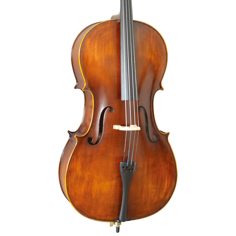 Solid Cello Is Polished with Natural Dried Spruce Panels and Maple Solid Back Panels (LC016A)