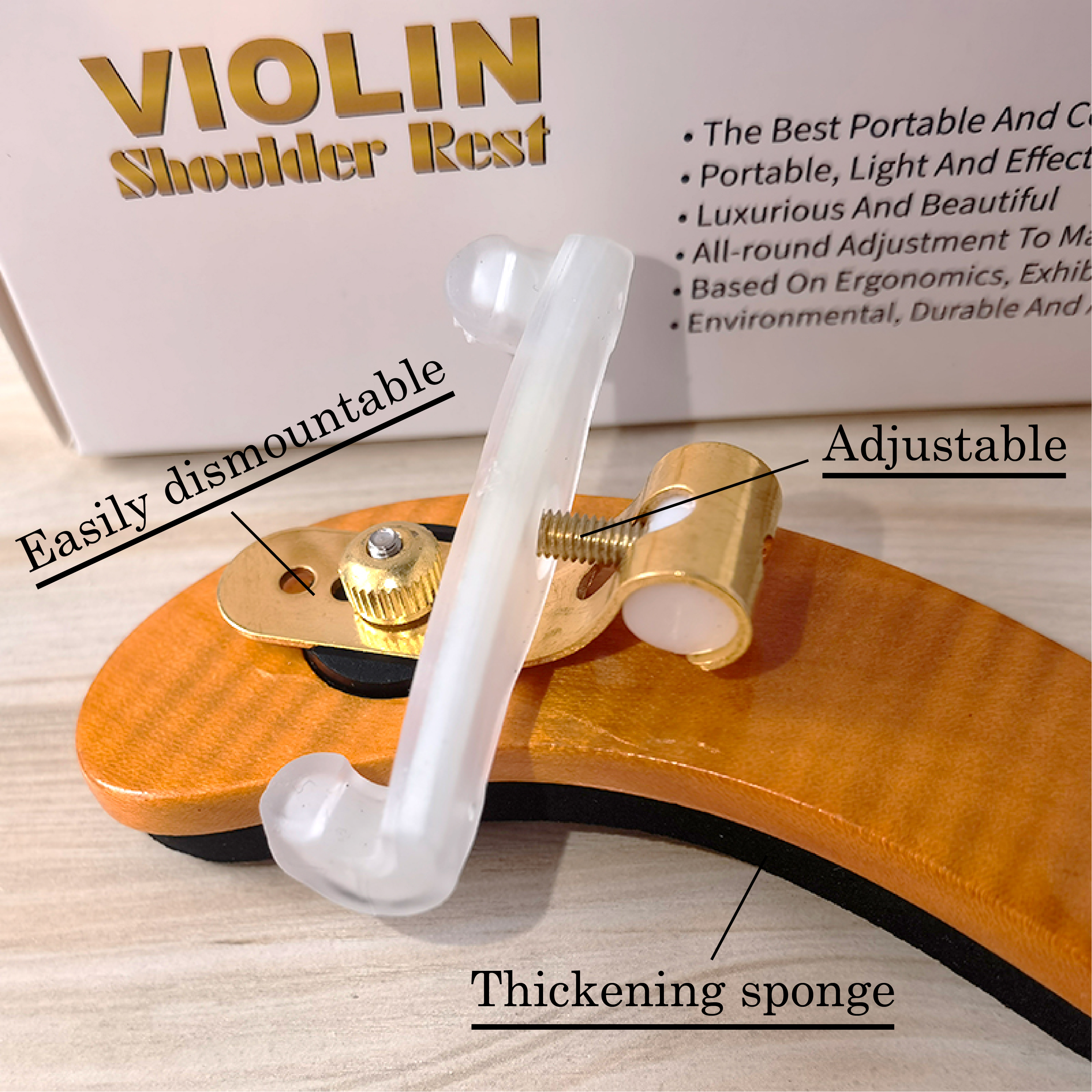 SR04WC Collapsible Wood Violin Shoulder Rest
