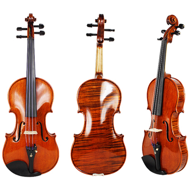 ONE PIECE HIGHLY&Solid Wood Carved Spruce Top, Highly Flamed One Piece Maple Back Viola (LV018OP)