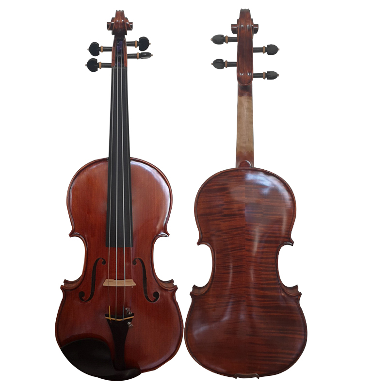 Handcarved and Hand German Varnish Color European Fully Flame Tone Wood Violin LV419