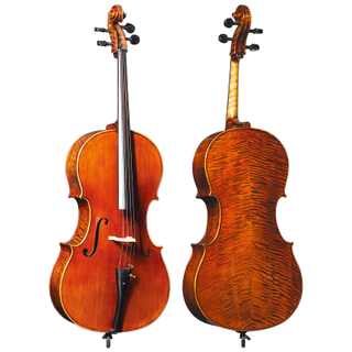 Carved Spruce Top; Highly Flamed Maple Back and Sides; Hand Crafted Cello (LC019)