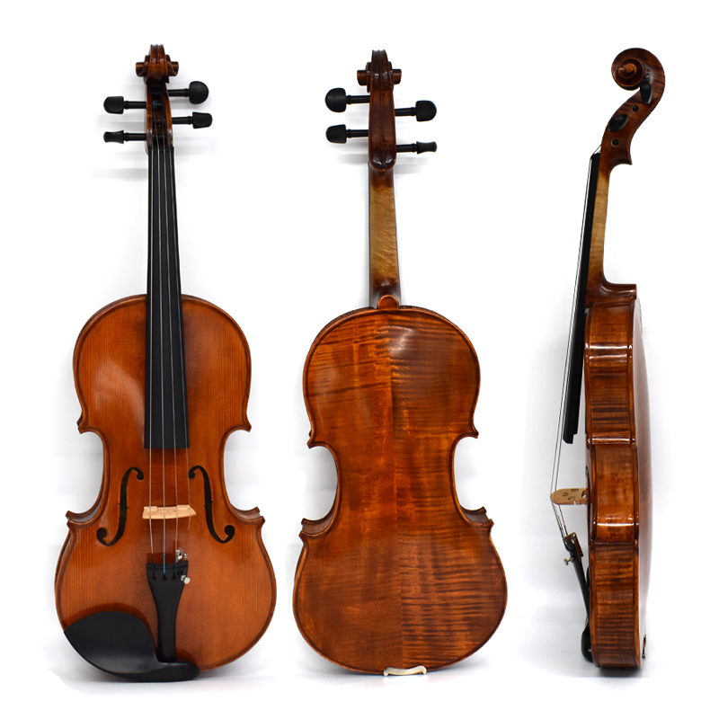 Highly Flamed European Wood Viola Hand-craved Hand-Brushed Spirit Varnished Perfessional Sound viola LV1017